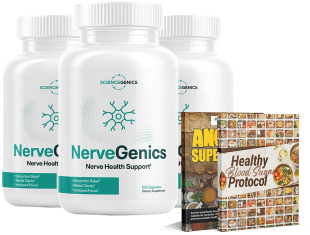 NerveGenics 3-bottle pack with two free bonus eBooks